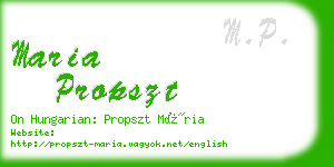 maria propszt business card